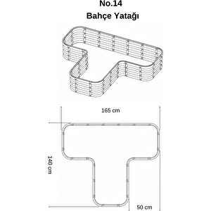 Modüler Yükseltilmiş Bahçe Sebze Yatağı No:14 (165x140) Bej