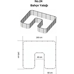 Modüler Yükseltilmiş Bahçe Sebze Yatağı No:24 (165x140) Bej