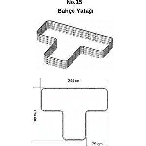 Modüler Yükseltilmiş Bahçe Sebze Yatağı No:15 (240x190) Gri