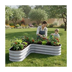 Modüler Yükseltilmiş Bahçe Sebze Yatağı No:19 (110x110) Gri