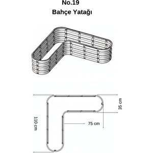 Modüler Yükseltilmiş Bahçe Sebze Yatağı No:19 (110x110) Gri