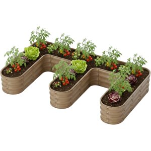 Modüler Yükseltilmiş Bahçe Sebze Yatağı No:28 (190x110) Bej