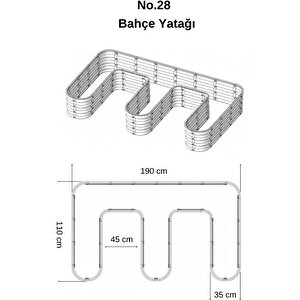 Modüler Yükseltilmiş Bahçe Sebze Yatağı No:28 (190x110) Bej