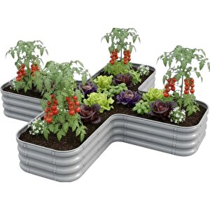 Modüler Yükseltilmiş Bahçe Sebze Yatağı No:17 (220x220) Gri