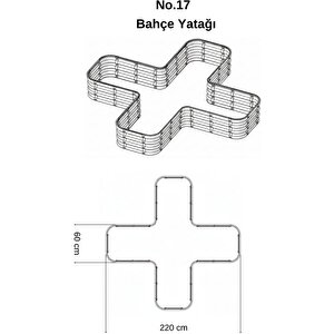 Modüler Yükseltilmiş Bahçe Sebze Yatağı No:17 (220x220) Gri
