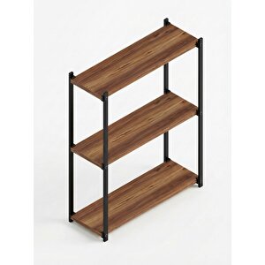 Orion 3 Raflı Metal Çok Amaçlı Kitaplık Tropik Ceviz