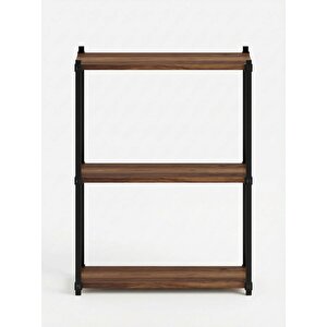 Orion 3 Raflı Metal Çok Amaçlı Kitaplık Tropik Ceviz