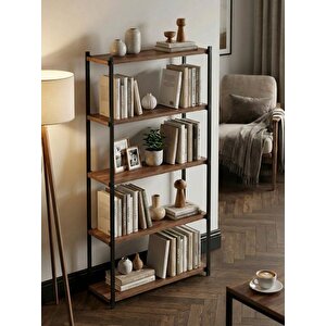 Orion 5 Raflı Metal Çok Amaçlı Kitaplık Tropik Ceviz