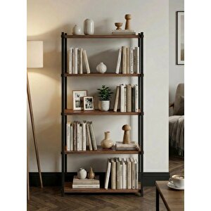 Orion 5 Raflı Metal Çok Amaçlı Kitaplık Tropik Ceviz