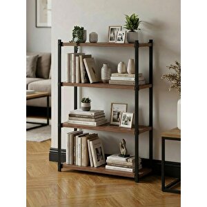 Orion 4 Raflı Metal Çok Amaçlı Kitaplık Tropik Ceviz
