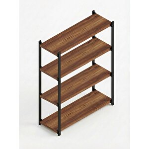 Orion 4 Raflı Metal Çok Amaçlı Kitaplık Tropik Ceviz