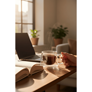 120 Ml Çift Cidarlı Cam Kahve Espresso Bardağı Mit1282