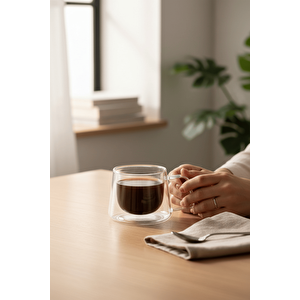 120 Ml Çift Cidarlı Cam Kahve Espresso Bardağı Mit1282