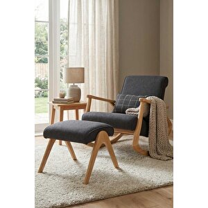 Asedia Ekol Naturel Antrasit Gri Dişbudak Sallanan Sandalye Dinlenme Emzirme Baba Tv Okuma Uzanma Koltuğu Ess