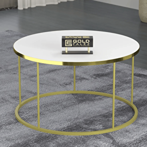 Reyo Orta Sehpa Terra Lüx Gold Beyaz