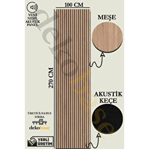 Meşe 100x270 Cm Yeni Nesil Akustik Ahşap Duvar Paneli