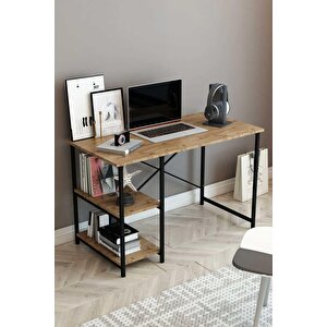 Falez 2 Raflı Çalışma Masası 60x120 - Bilgisayar Ofis Ders Masası Ceviz