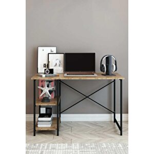 Falez 2 Raflı Çalışma Masası 60x120 - Bilgisayar Ofis Ders Masası Ceviz