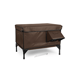 Dış Mekan Kedi Evi Isı Yalıtımlı Su Ve Rüzgar Geçirmez Kedi Barınağı Kahverengi