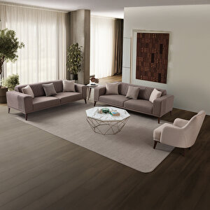 Regnar 3+3+1 Koltuk Takımı Kahverengi + Sütlü Kahve Kahverengi 02