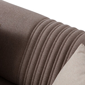 Edsy Home Regnar 3+3+1 Koltuk Takımı Kahverengi + Sütlü Kahve