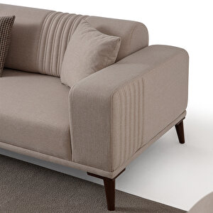 Edsy Home Regnar 3+3+1+1 Koltuk Takımı Sütlü Kahve