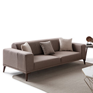 Edsy Home Regnar 3+3+1+1 Koltuk Takımı Kahverengi + Sütlü Kahve