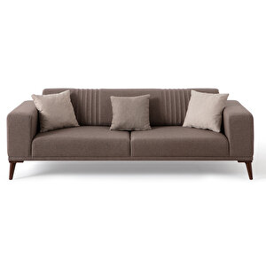 Edsy Home Regnar 3+3+1+1 Koltuk Takımı Kahverengi + Sütlü Kahve
