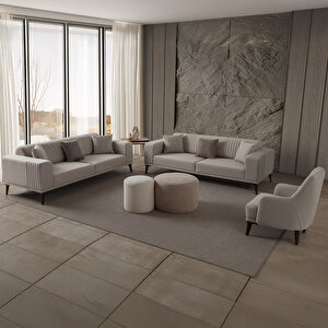 Regnar 3+3+1 Koltuk Takımı Krem Krem