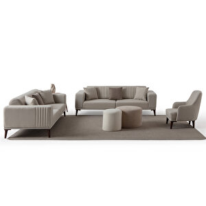 Regnar 3+3+1 Koltuk Takımı Krem Krem