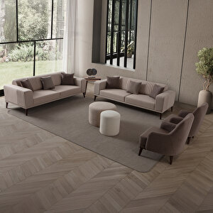 Regnar 3+3+1+1 Koltuk Takımı Sütlü Kahve + Kahverengi Sütlü Kahverengi