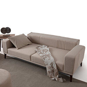 Edsy Home Regnar 3+3+1+1 Koltuk Takımı Sütlü Kahve + Kahverengi