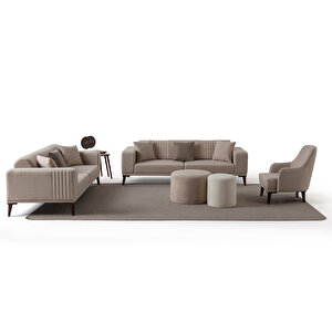 Edsy Home Regnar 3+3+1 Koltuk Takımı Sütlü Kahve