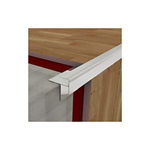 8 Mm Alümi̇nyum Lami̇nant Parke Burun Profi̇li̇ Gri̇ ( 5 ADET )