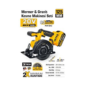 Sgs5540 - 20 Volt 4 Amper 125mm Akülü Mermer Granit Fayans Makinası