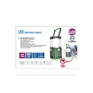 Klaus Mor Işikli Kamp Lambasi (3 W & 1200 Mah & 200 Lümen)