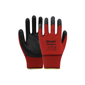 ̇ Kirmizi-si̇yah Ni̇tri̇l Eldi̇ven Pn-zebra No:9