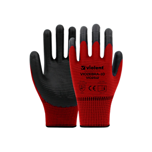 Vi̇olent Zebra Eldi̇ven Kirmizi-si̇yah No:10