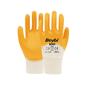 ̇ Sari-beyaz Ni̇tri̇l Eldi̇ven Kn-1 No:9