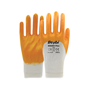 ̇ Sari-beyaz Ni̇tri̇l Eldi̇ven Kn-350 Flex No:9
