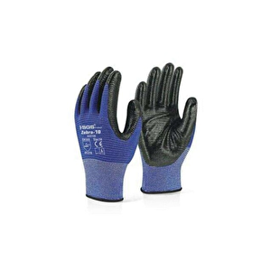 Ni̇tri̇l Kapli Örme Eldi̇ven Mavi̇ Zebra-10