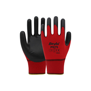 ̇ Kirmizi-si̇yah Ni̇tri̇l Eldi̇ven Pn-75 No:9