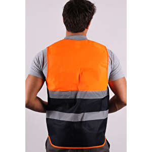 Mühendi̇s Ti̇pi̇ İkaz Yeleği̇ Turuncu  (xl)