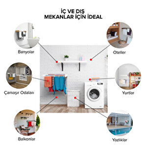 Belize 120cm 7 Borulu Duvara Monte Katlanabilir Çamaşır Kurutma Askısıcappucino Cappuccino