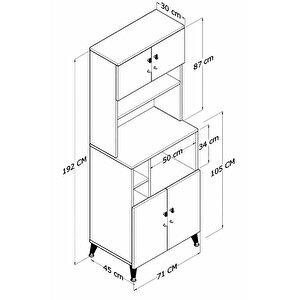 Kahve Köşesi , Airfry Dolabı , Çok Amaçlı Dolabı , Fırın Dolabı, Mikro Dalga Dolabı , Kiler Dolabı, Mutfak Dolabı