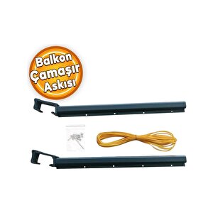 Küpeşte Alümi̇nyum Balkon Çamaşırlık Kurutmalık 60*25 ANTRASİT Antrasit