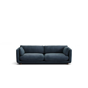 Flam Üçlü Koltuk Kadife Navy