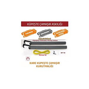 Küpeşte Alümi̇nyum Balkon Çamaşırlık Kurutmalık 80*30 ANTRASİT