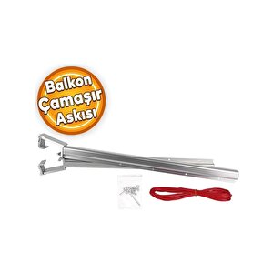 Küpeşte Alümi̇nyum Balkon Çamaşırlık Kurutmalık 60*25 KROM Krom