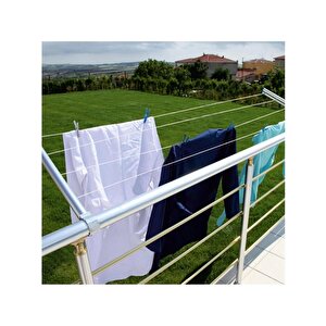 Küpeşte Alümi̇nyum Balkon Çamaşırlık Kurutmalık  Yuvarlak KROM Krom